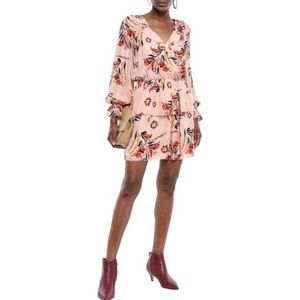 Joie Pink Nour Ruffle Silk Dress